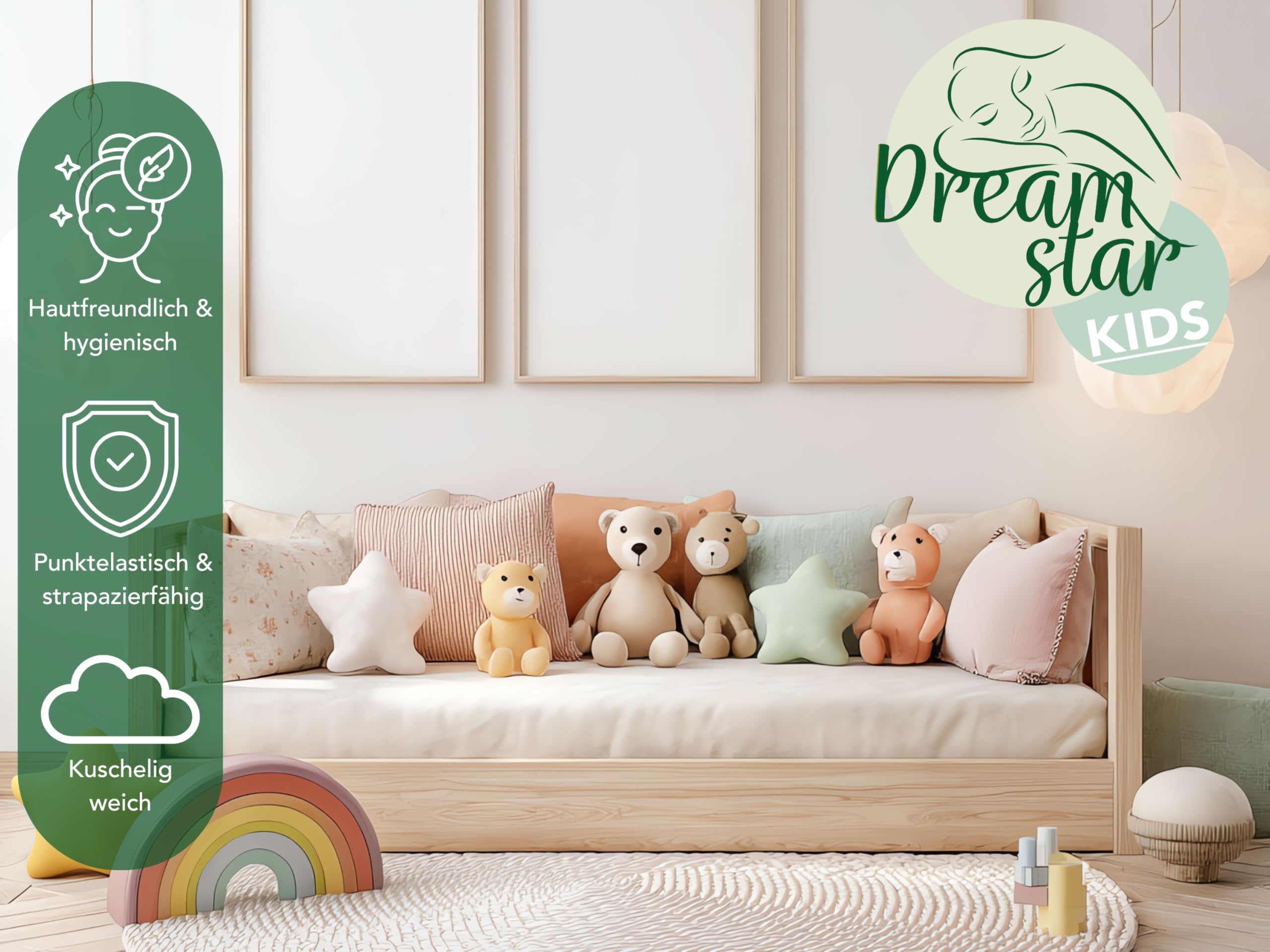 DREAMSTAR Ergo Kids Junior matras voor baby's en kinderen, Oeko-Tex