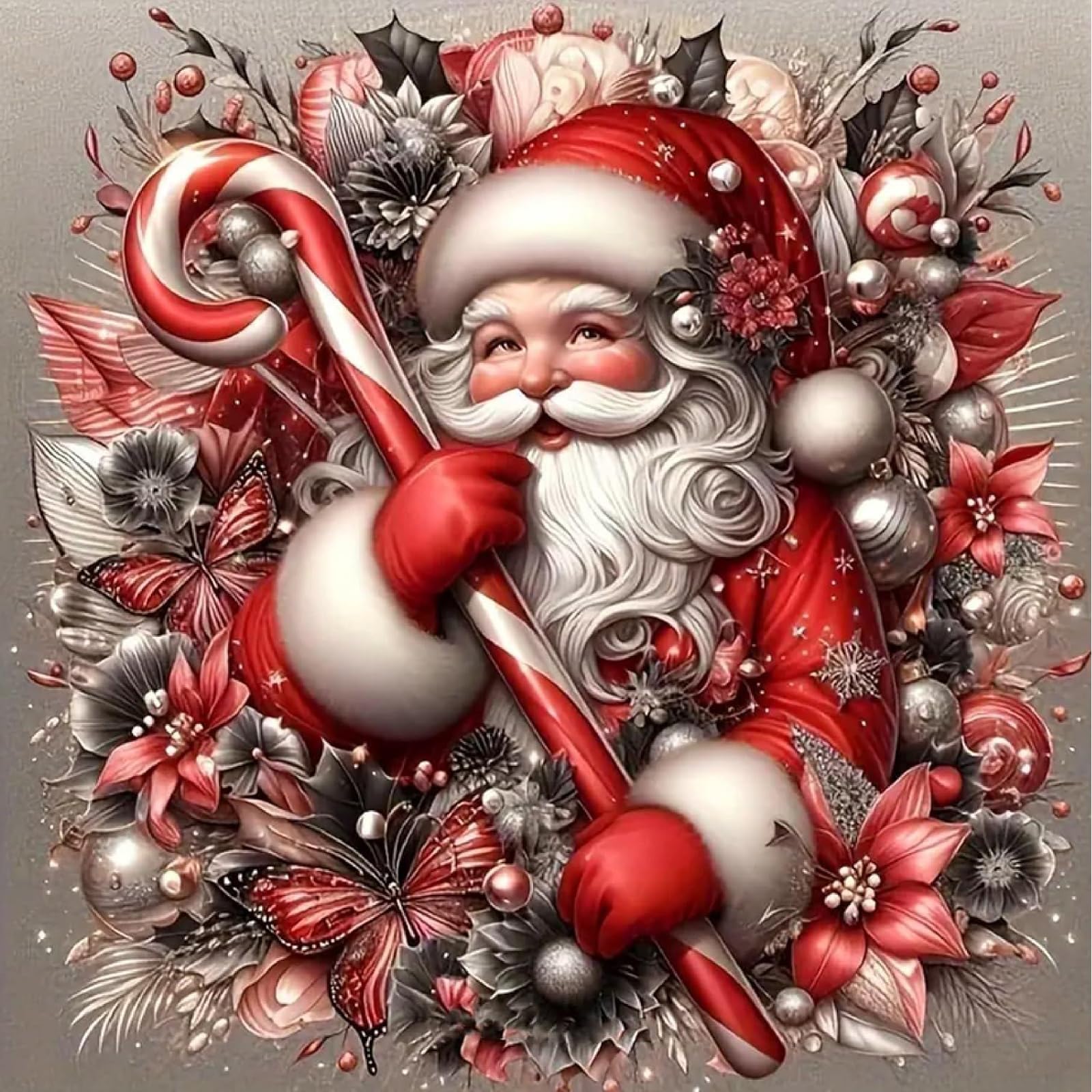Jakener Christmas Diamond Art Kits for Adults Beginners,Santa Claus Diamond Painting Kits for Adults,5D Full Drill DIY Diamond Dot Gem Art Kit Wall Home Decor Arts Craft 12x12 inch