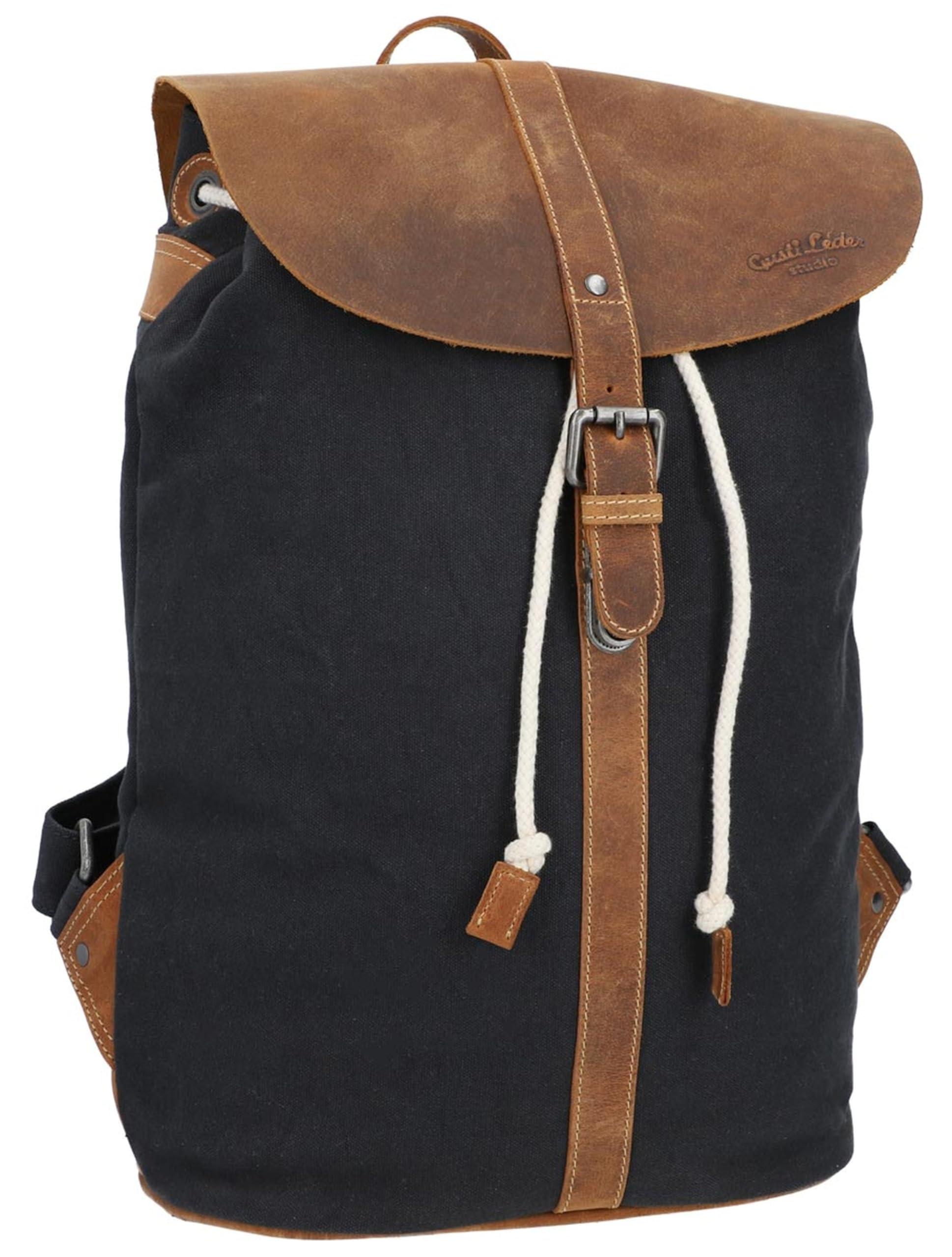 Gusti Rucksack Leder - Paula L groß Cityrucksack Collegerucksack Unirucksack Daypack Schultasche Laptoptasche Laptoprucksack Lederrucksack Blau & Leder