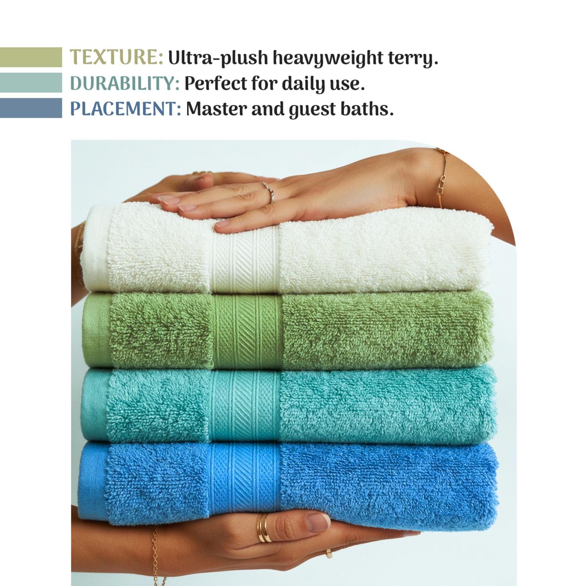Superior gekämmte Baumwolle 6 TLG. Set 6 Handtuch Modern 27" x 54"/16" x 30"/13" x 13" Sandstein