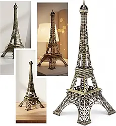 Enfeite Decorativo Torre Eiffel 25 cm Miniatura em Metal Dourado Decoração e Presentes Símbolo de Paris Elegante e Romântico para Casa Escritório ou Sala