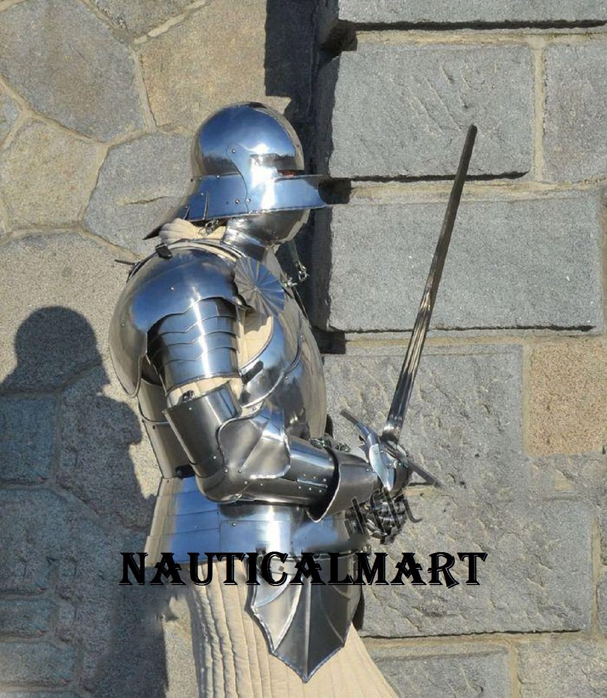 NauticalMart Knight Suit of Armor 15th Century Medieval Times Shoulder Armour Breastplate Metal Costume