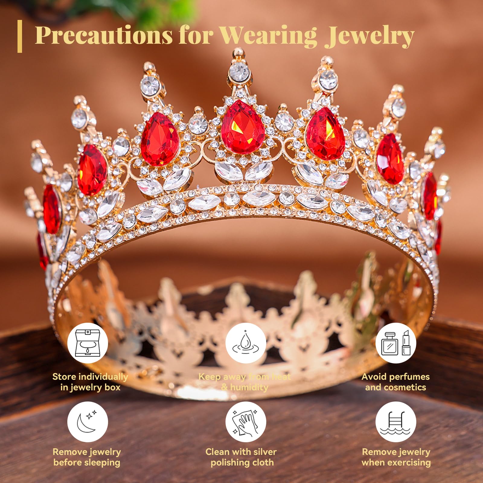 Złota korona dla kobiet, kolczyki z kryształkami, vintage barokowa tiara koronowa, imitacja błyszczącej kryształowej tiary dla dziewcząt i kobiet ślub przyjęcie urodzinowe