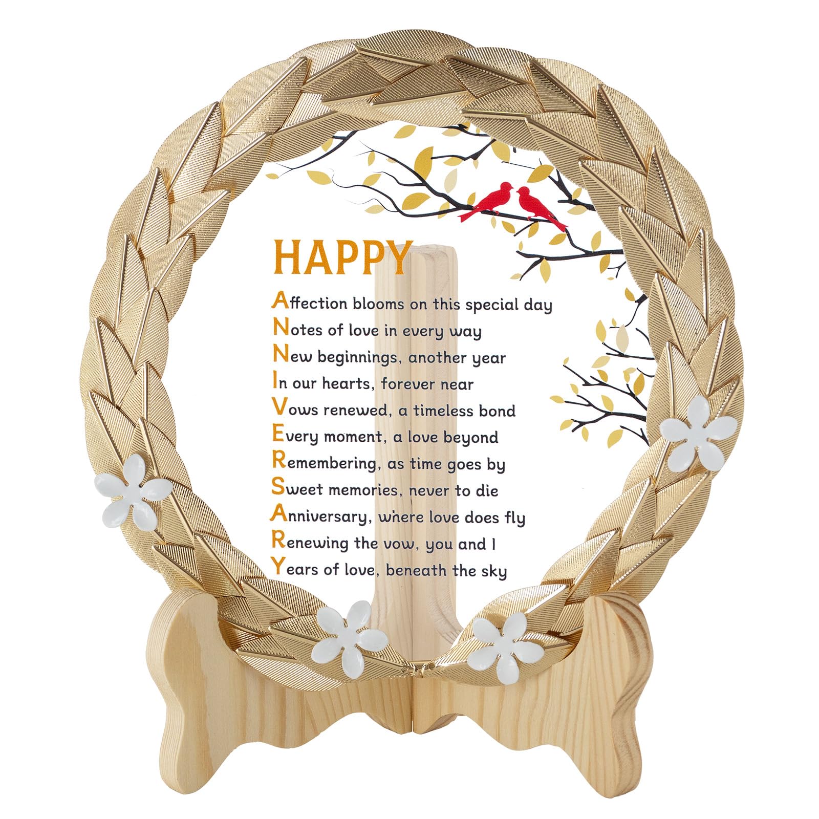 Anniversary Wedding Gifts Crystal Plate for Him Her Wife Husband Men Women with Wreath - Wedding bridal shower Gifts for Parents Couple - Wedding Anniversary Unique Gift Ideas - Happy Anniversary verse