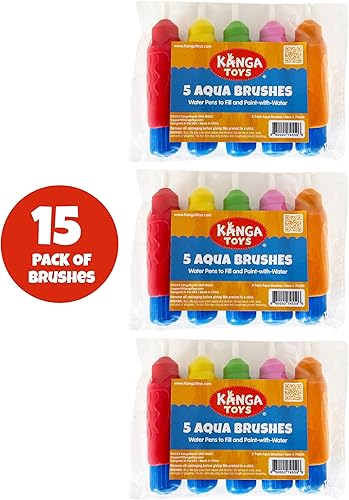 Miniatura 3 de Kanga Toys - Juego de 15 pinceles de agua multicolor, para pintar con pinceles de agua, bolígrafos Wow de repuesto para libros de dibujo o tapetes