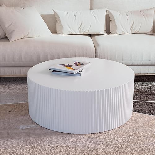 Miniatura 3 de Mesa de centro redonda moderna para sala de estar, mesa redonda de madera, mesa de café, mesa de café, mesa de café grande, mesa de centro redonda,