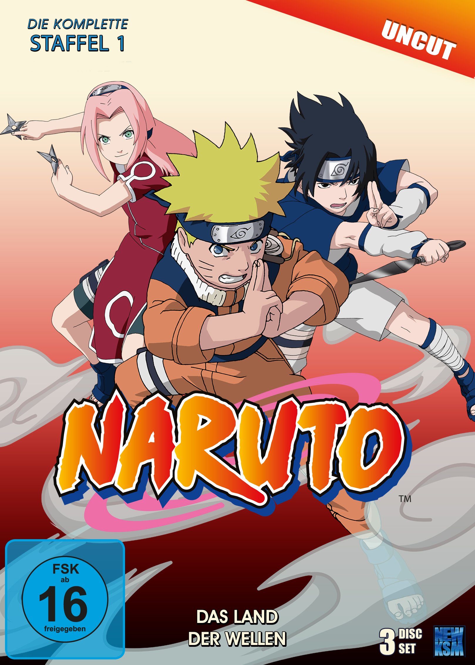 Naruto + Staffel 1: Das Land der Wellen + Uncut Edition + 3 DVDs