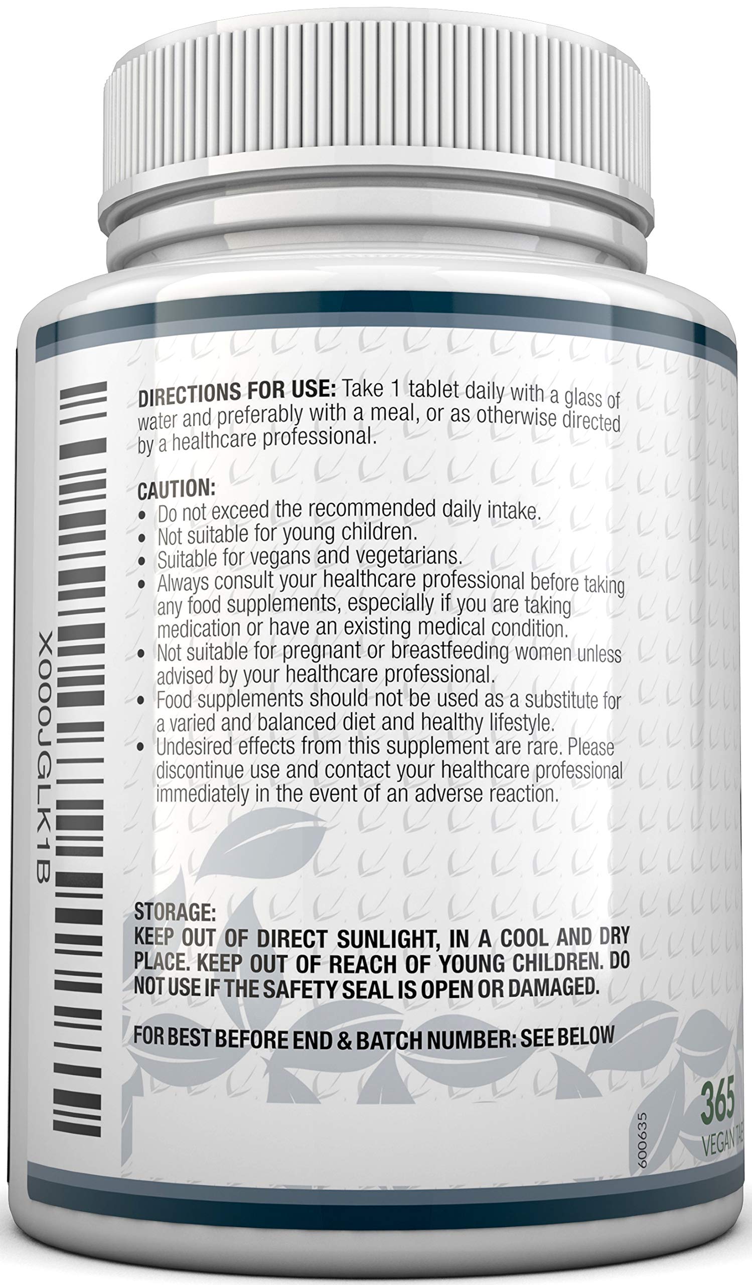 Zinc Tablets 40mg 365 Tablets (12 Month's Supply) 1 Easy to Swallow