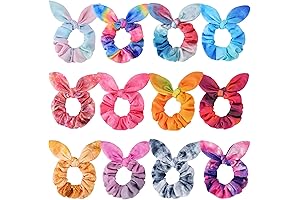 Bow Scrunchies for Girls Hair, Adorable Rabbit Bunny Ear Scrunchies for Kids