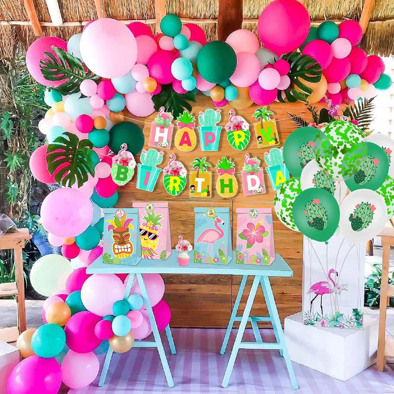 SAVITA Goodie Bags - 50 Stück Hawaiianische Geschenktüten Für Partys