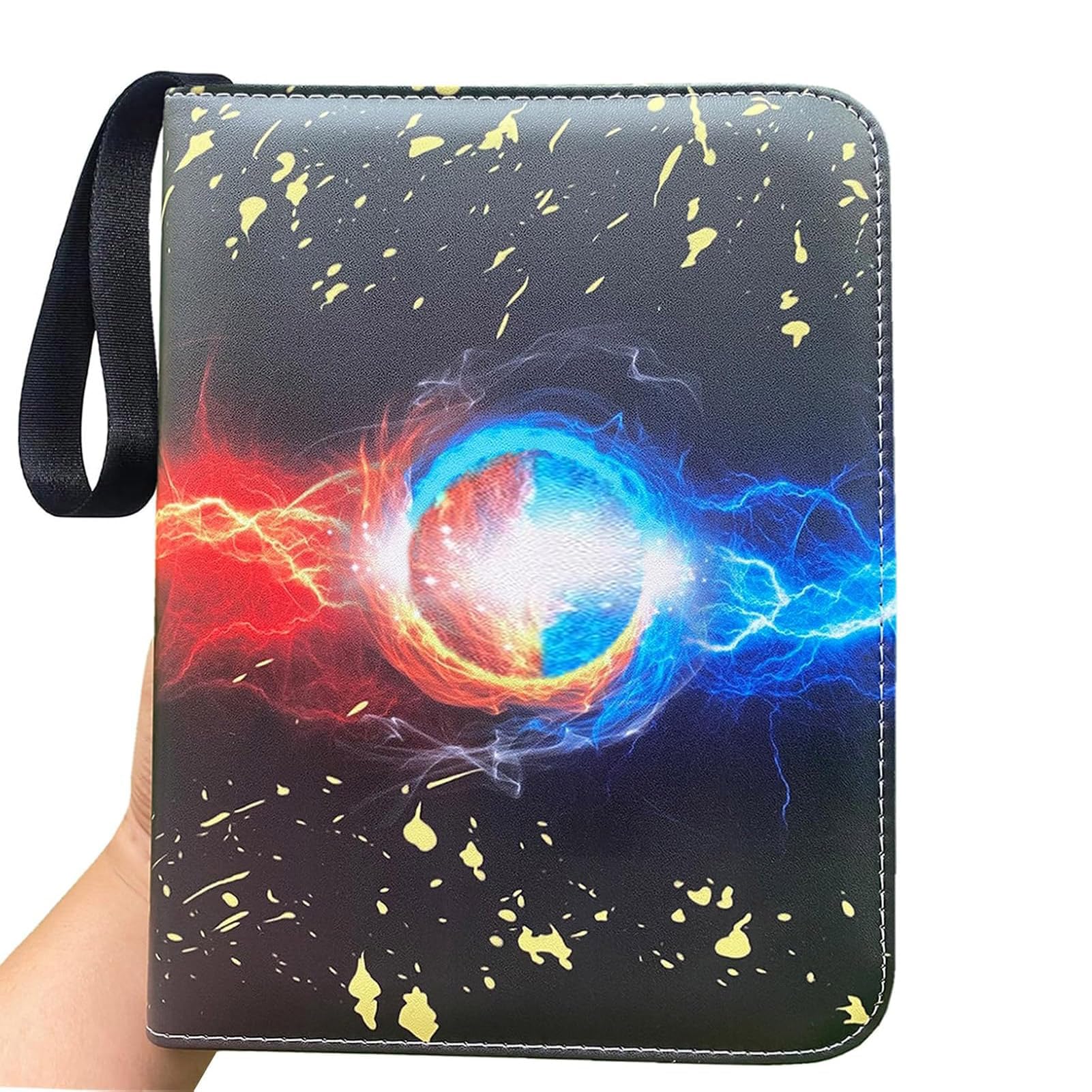 Card Binder 400 Pockets Trading Cards Binder Extra Large 4 Pockets Trading Card Albums with sleeve Card holder Collection Binder (Blue-Black)