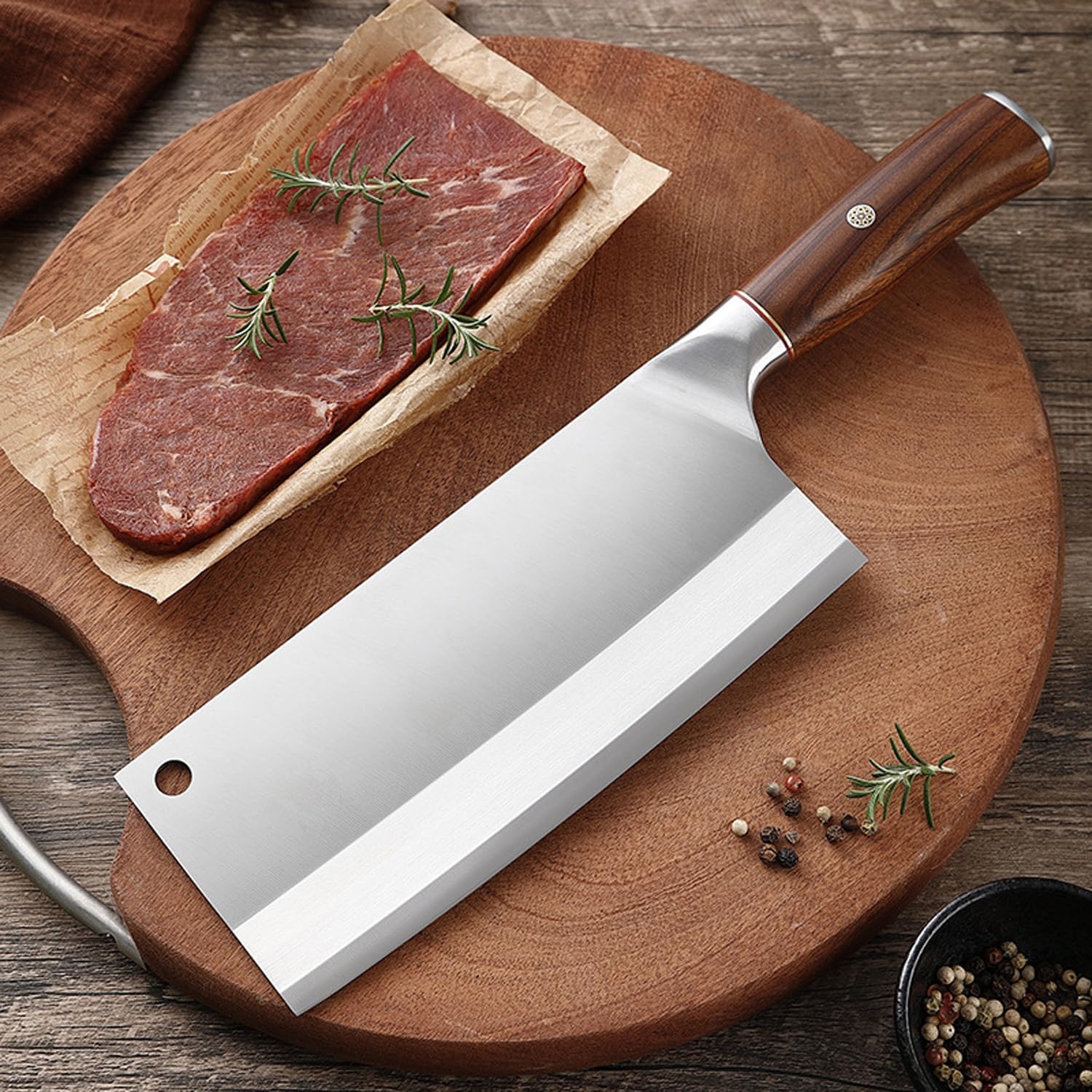Cleaver Knife 8 Inch Meat Cleaver -Professional Kitchen Knife,Super Sharp Blade,S uitable for Cutting Vegetables and Meat, Gift Box Packaging image 3