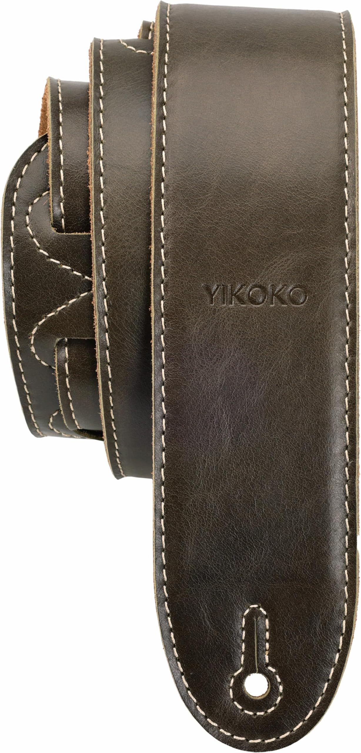 Guitar Strap 2", Soft Head Layer Cowhide Leather Guitar Straps with Foam Padding, for Acoustic, Bass and Electric Guitars