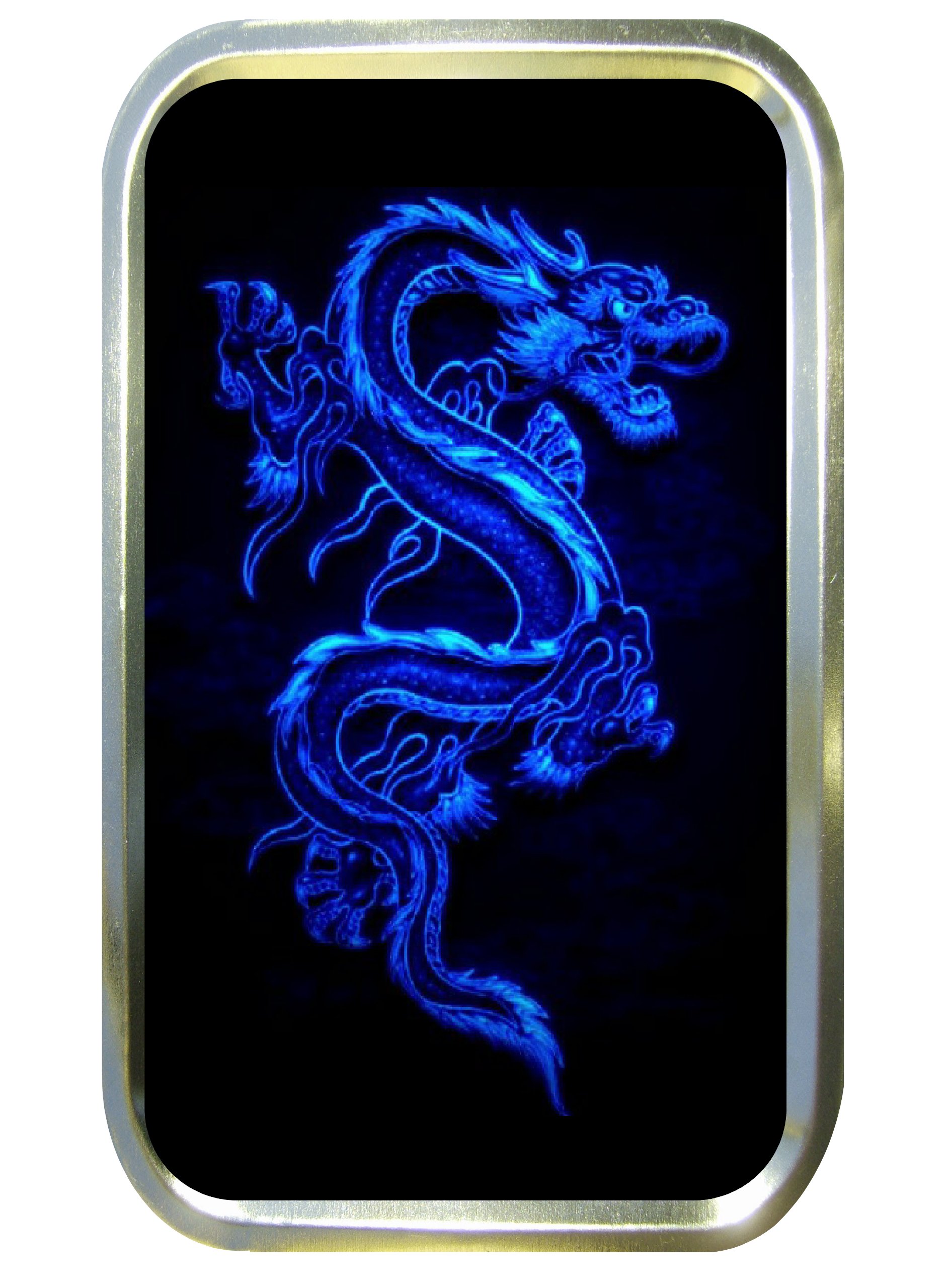 BLUE DRAGON 1oz GOLD TOBACCO TIN,BACCY TIN,PILL TIN,FISHING TIN,SEWING TIN