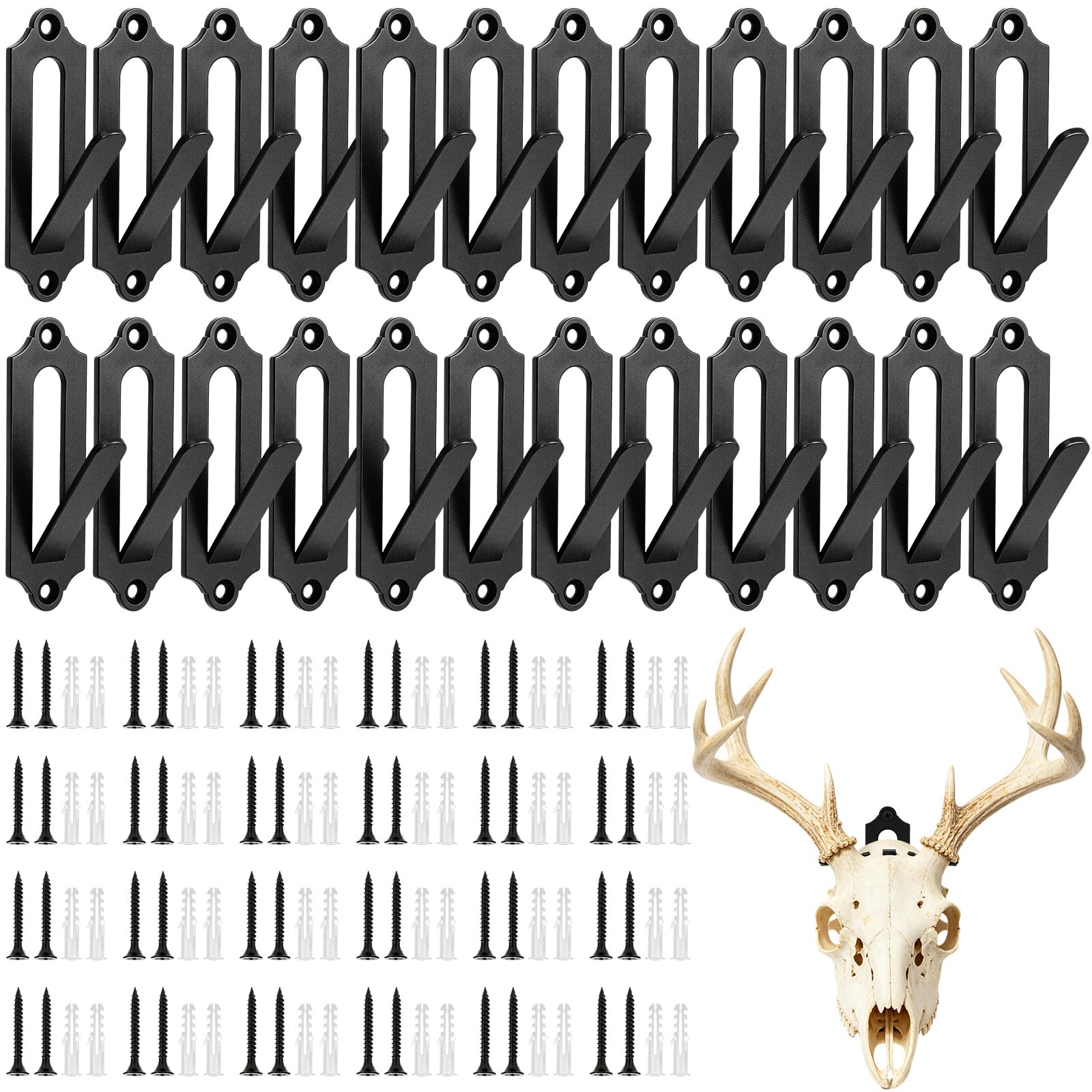 24 Pack European Mount Skull Hanger 4.2"x1.3" Deer Mount Hooker