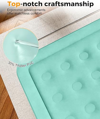 Miniatura 5 de Colchón de aire individual con bomba integrada, cama de aire inflable individual con bolsa de almacenamiento portátil, adecuado para el hogar e