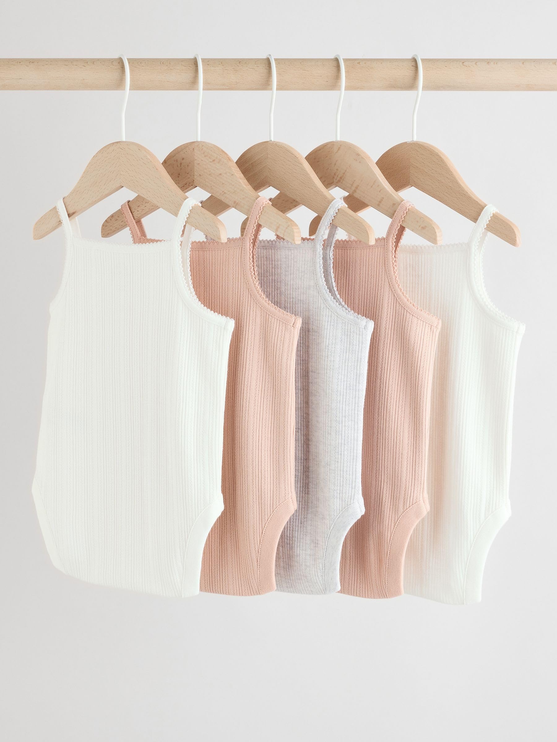 NEXT Bambina Confezione da 5 body per neonati senza maniche e con spalline sottili in 100% cotone