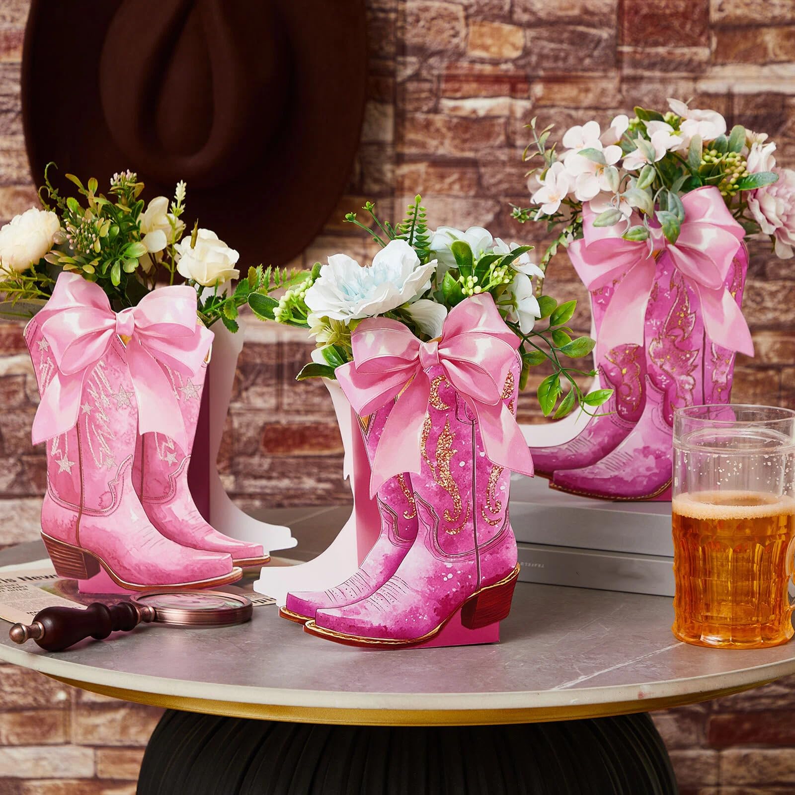 Bridal Shower Pink Cowgirl Boots