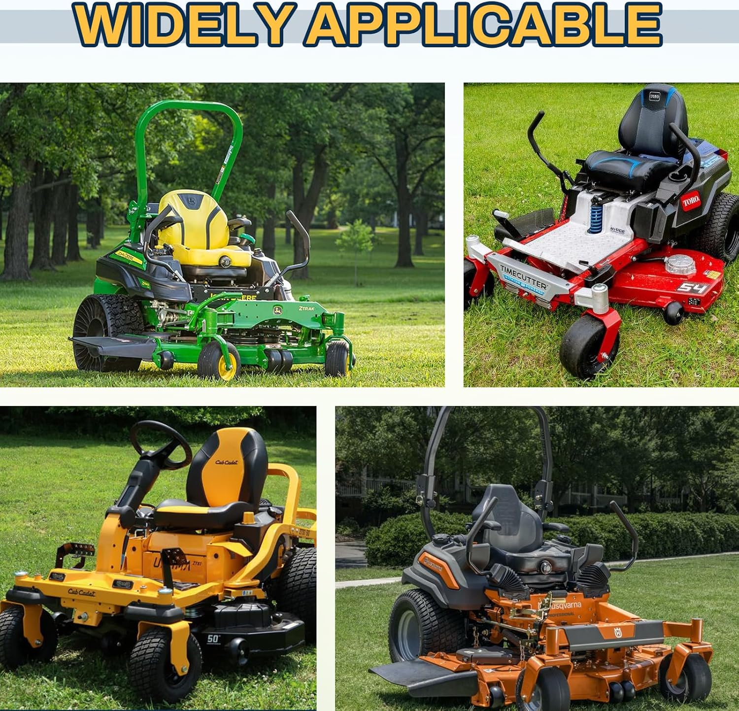 13x6.50-6 Flat Free Lawn Mower Tire, Zero Turn Mower Front Tires, 13x5x6 Solid Lawn Mower Tires for Residential and Commercial, with Centered Hub, 2 Pack