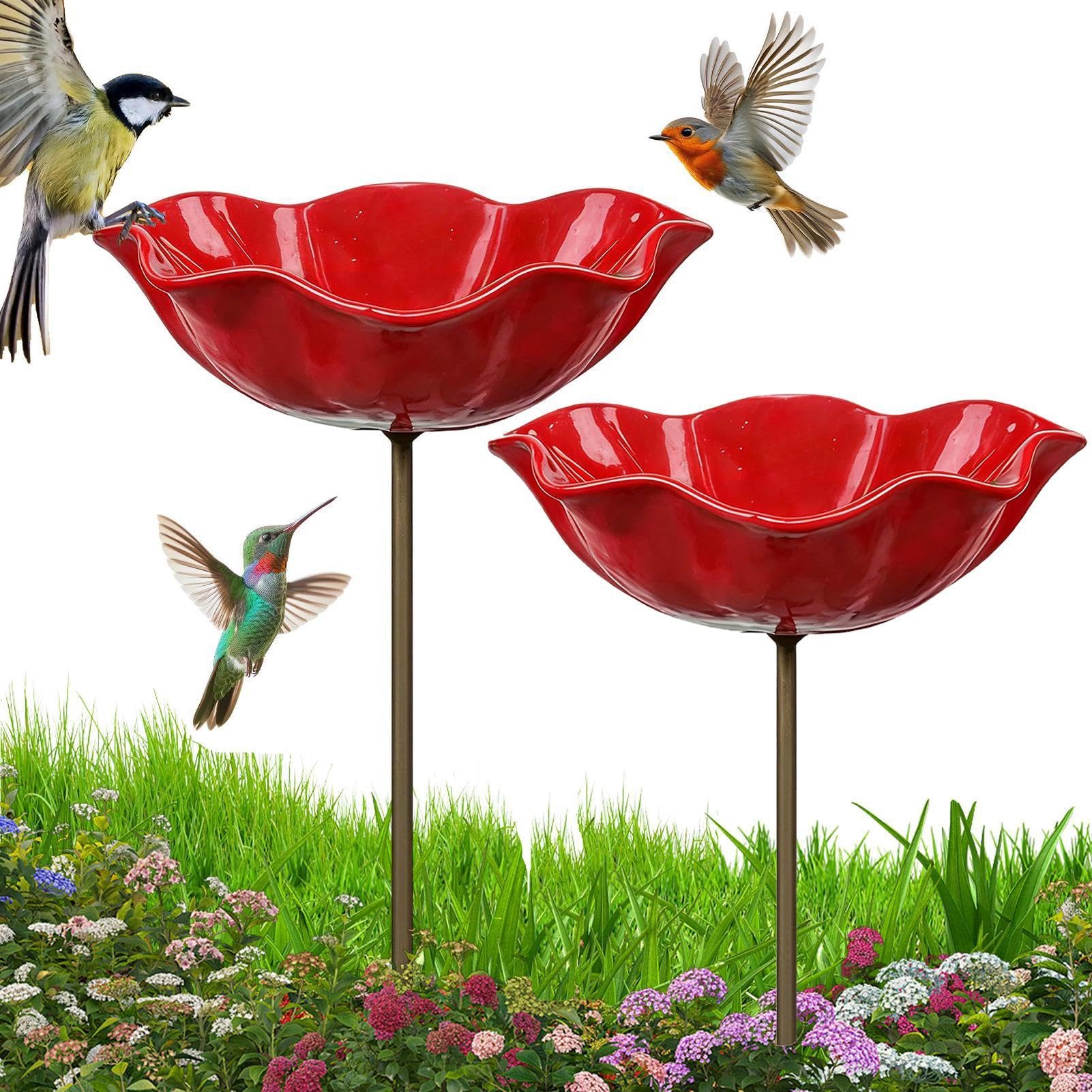 Bain Oiseaux Artisanal Fleur Abreuvement Abeilles Jardin Mangeoire Exterieur Métal