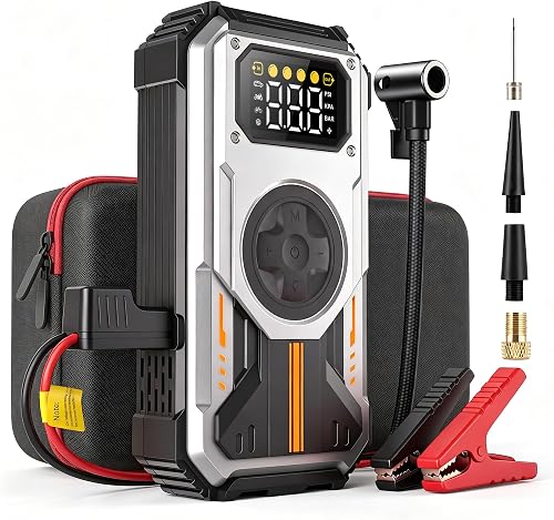Booster Batterie Voiture avec Gonfleur Puissant 6000A Fon PD-270