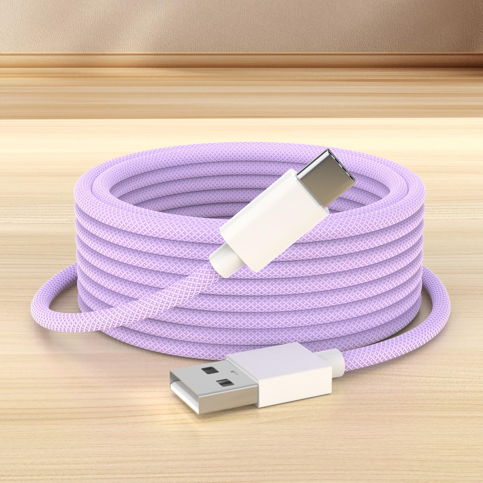 Nylon Braided USB-C Fast Charging Cable Car CarPlay Cable for iPhone 17 16 15 3 3FT Woven USB