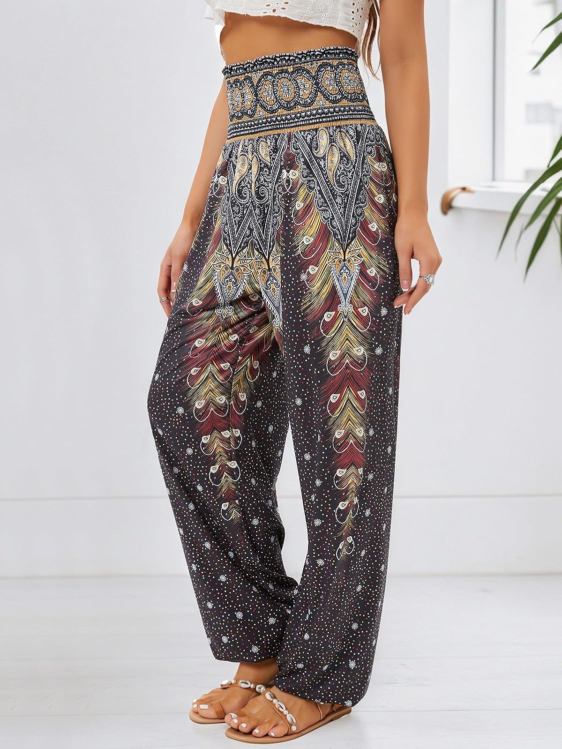 QIANXIZHAN Women's Harem Pants, Joggers Sweatpants Lounge Yoga Boho Clothes with Pockets