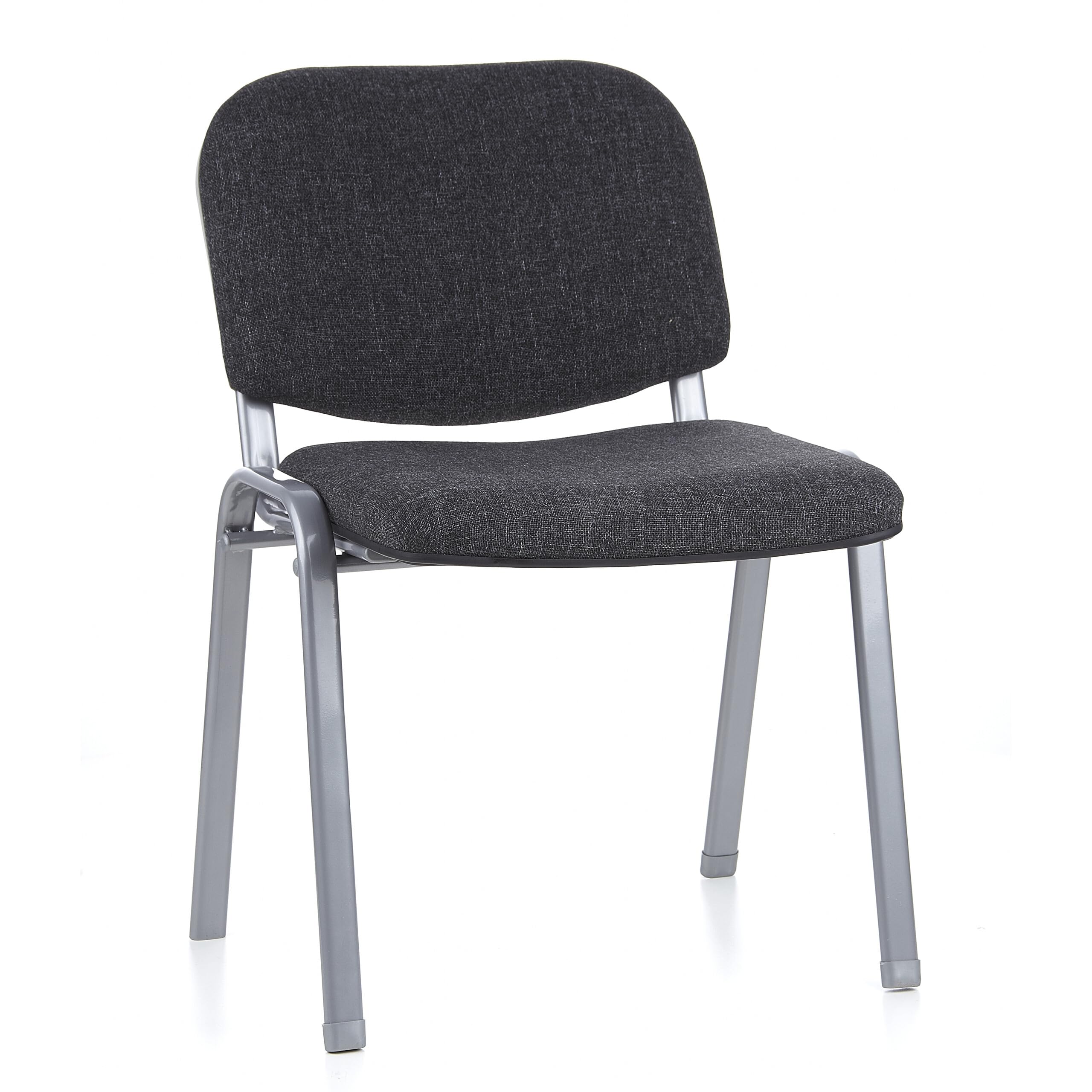 HJH Office 704120 Sedia da Conferenza XT 600 Rivestita, Riunioni e Attesa Con Schienale, Tessuto Antracite/Argento