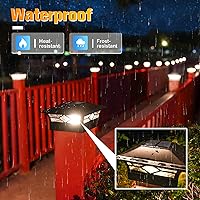 Vista 6 de VOLISUN Solar Post Cap Light Outdoor Waterproof: RGB Color Changing - Solar Fence Cap Flashing Lights 4Pack Black for 4x4 5x5 6x6 Wooden Vinyl Post