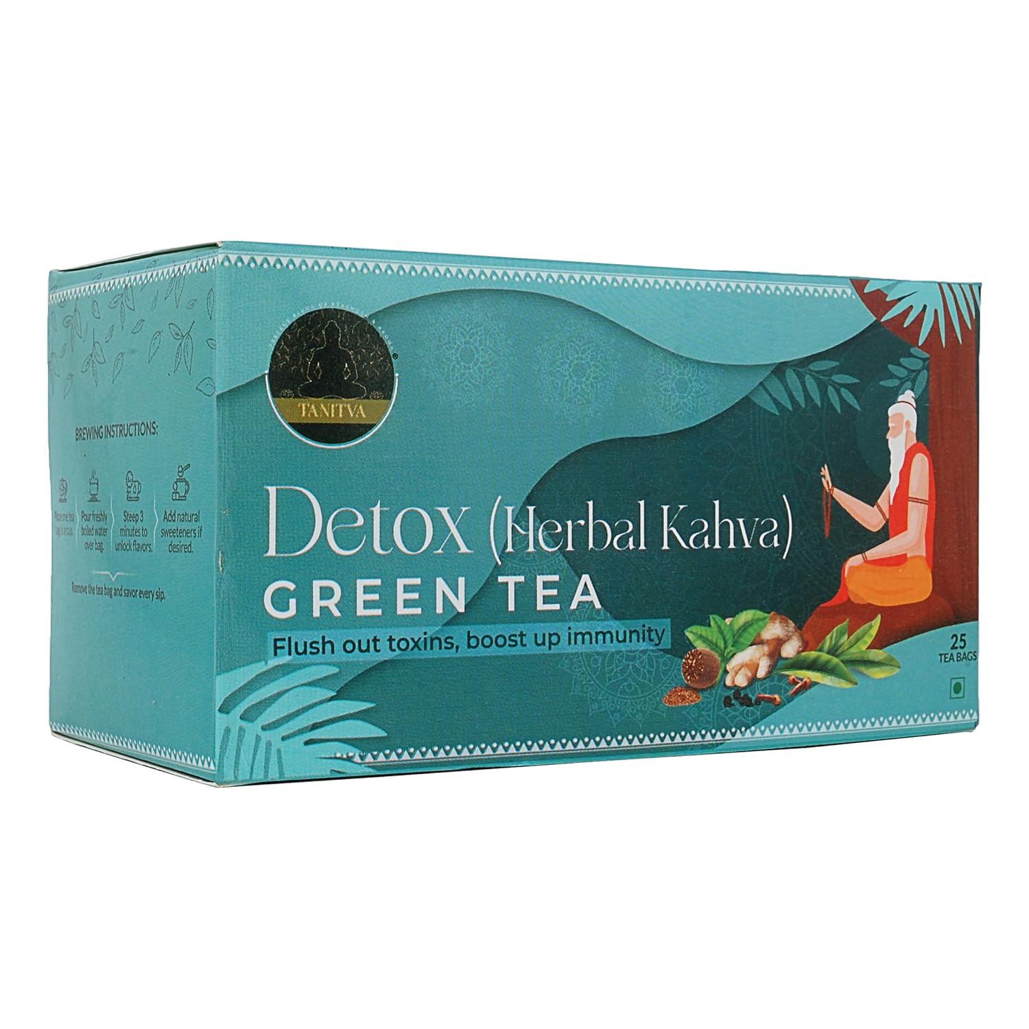 TANITVA Detox Green Tea, Herbal Detox Tea with Ayurvedic Kahva, Tea
