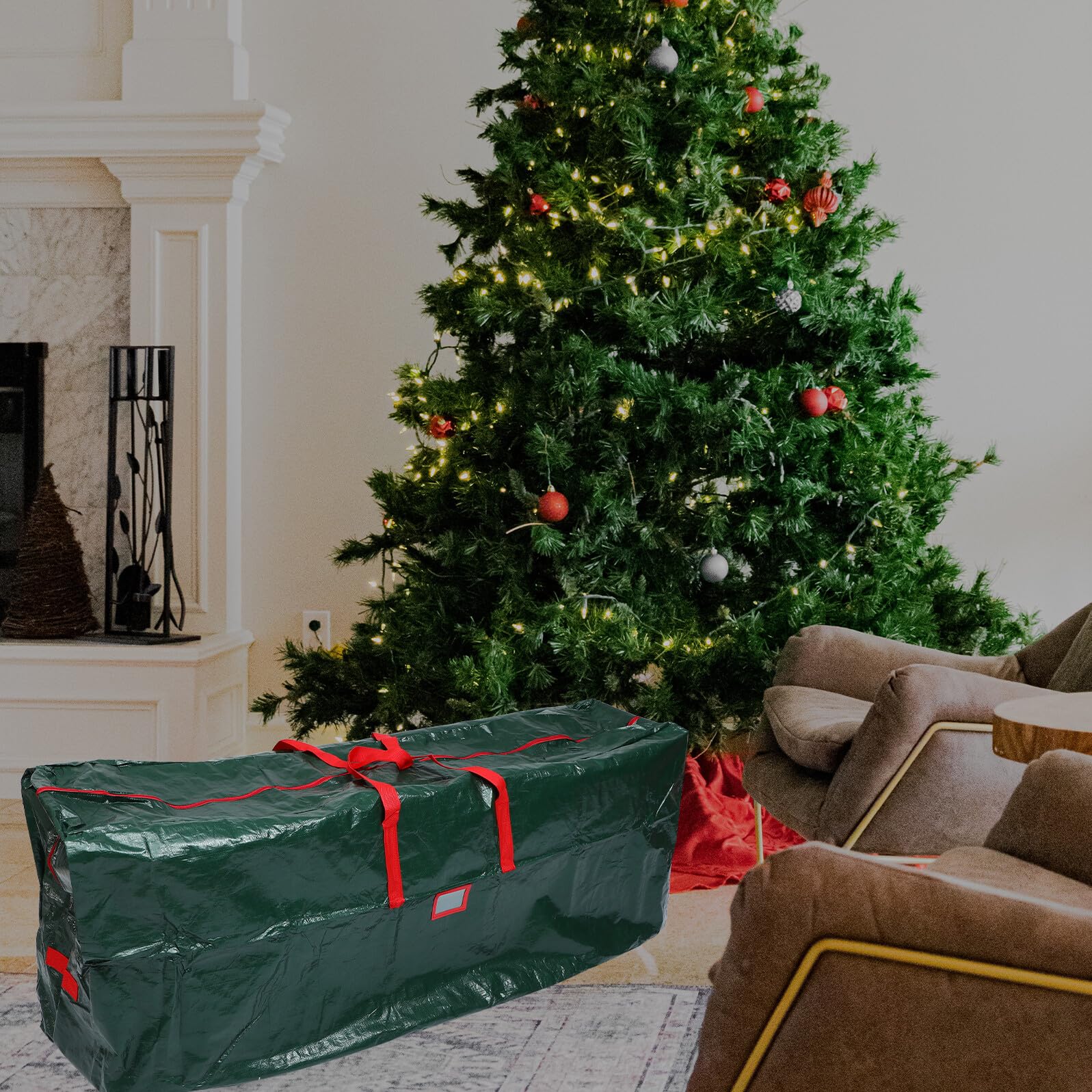 GLEAVI Aufbewahrungstasche für Weihnachtsbaum Weihnachtsbaumbeutel aus Hochwertigem Material Zusammenklappbar und Platzsparend für Transport und Aufbewahrung