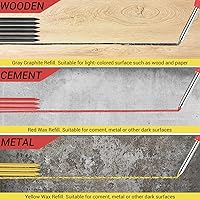 Vista 5 de Gegong Juego de 24 lápices de carpintero sólido de 0.110 in de diámetro, repuestos para carpintero, rotulador de carpintero, lápiz mecánico