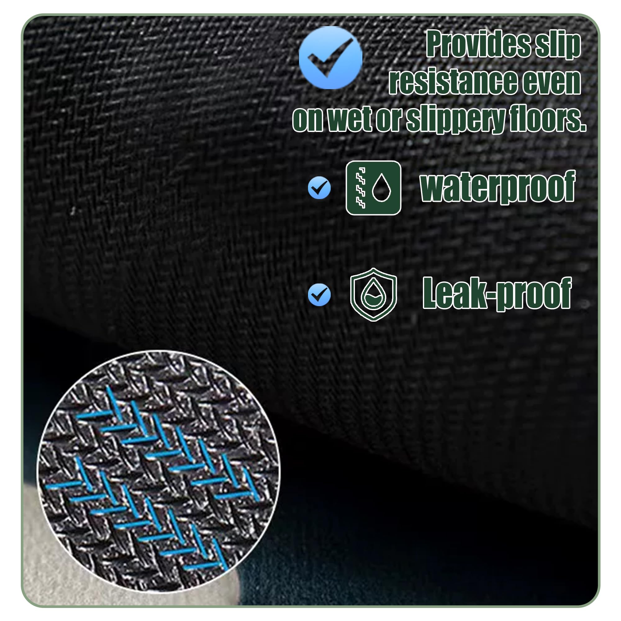 Tapis de Bain Diatomite Antidérapant 115 x 135 cm Super Absorbant Tapis de Bain Antidérapant Facile à Nettoyer pour La Salle de Douche, Baignoire Ou comme, Vert