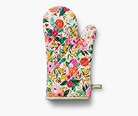 Rifle Paper Co. Garden Party Oven Mitt - 100% Cotton Heat Resistant to 450°F, Diamond Quilted Pot Holder 12x7 Inches