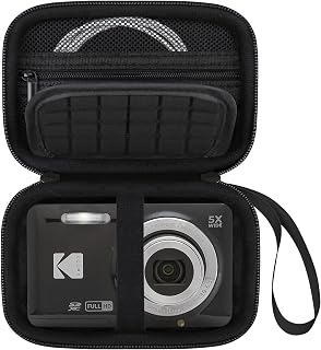 Elonbo Camera Carrying Case for KODAK PIXPRO FZ55 / FZ53 / FZ45 / FZ43 16MP Digital Camera, Vlogging Camera Storage Holder Travel Bag, ​Mesh Bag Fits Batteries, Cable, Memory Card, Card Reader, Black