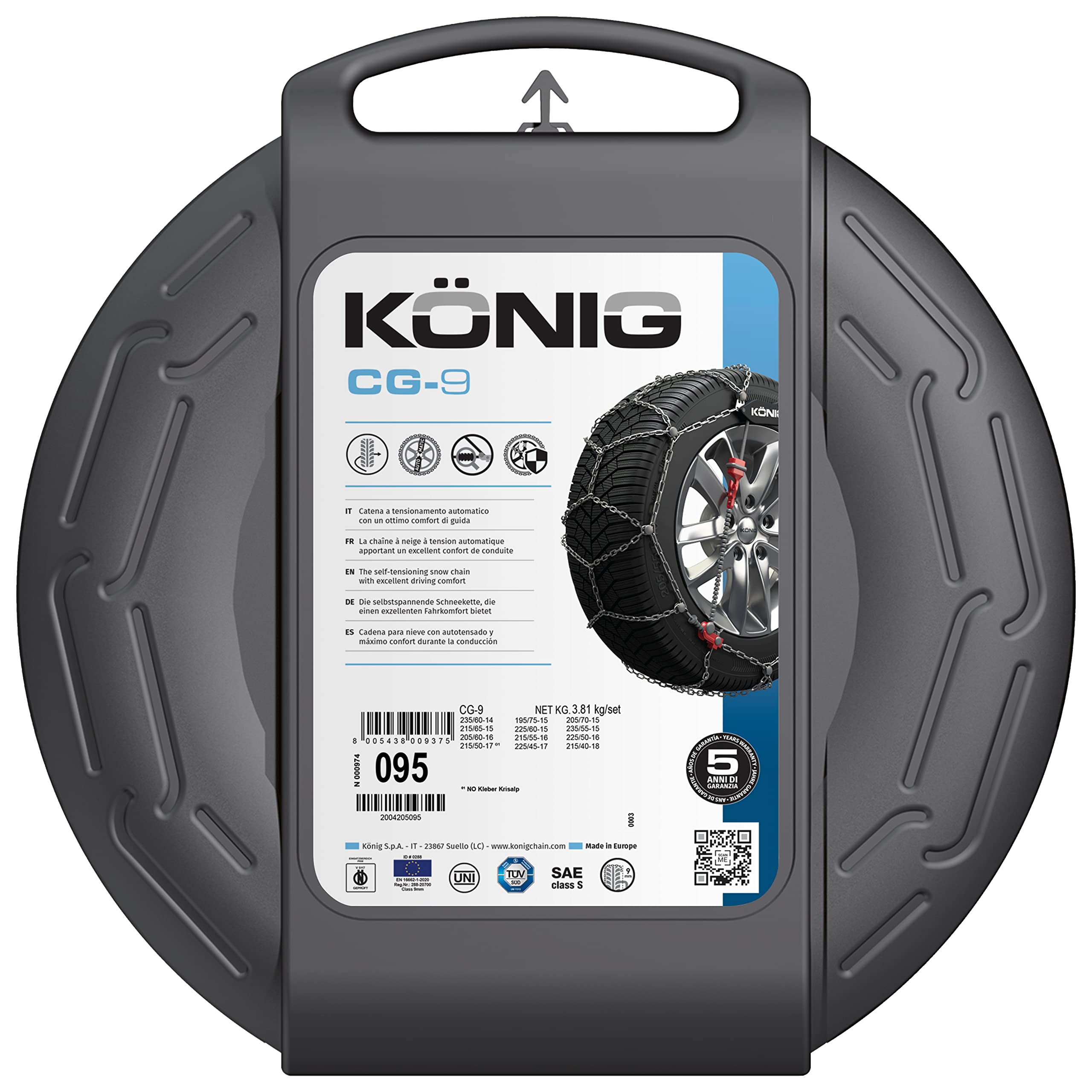 KÖNIG CG-9 102 Cadenas para la nieve, set de 2