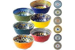 "Cereal Bowls", Set of 6 - 26 oz "Ceramic" "Soup" and "Salad"...