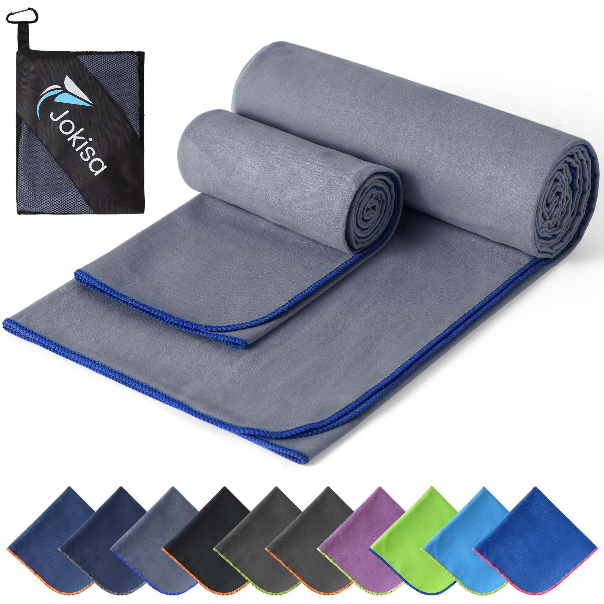 2 Stück Strandhandtuch Set (180x90cm Handtücher Groß+100x50cm Gym Handtuch), Schnell Trocknend und Kein Sand Mikrofaser Handtuch,Microfaser Handtücher für Fitness, Strand, Fitnessstudio, Camping