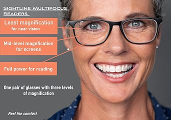 Sightline p305 Bold Chunky and Funky Progressive Reading Glasses for Women Premium Optical Acetate Frame