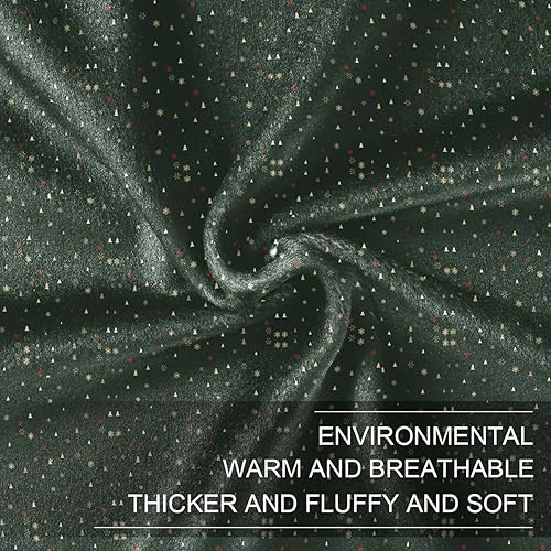 Miniatura 7 de Green Christmas Pattern Flannel Fleece Blanket Comfy Comfy Fall Blankets & Throws 60x90 Inches for Travel Sofa