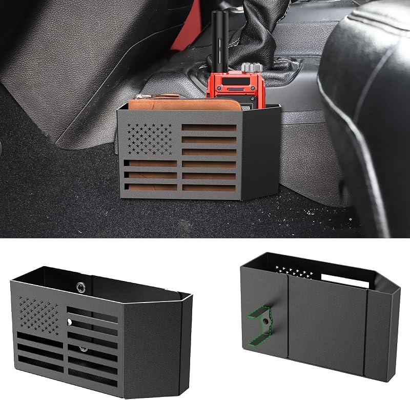 Organizador de consola central de metal para Jeep Wrangler JL/JLU y Gladiator JT | Apto para Wrangler JL/JLU/4XE 2018-2026 y accesorios Gladiator JT 2020-2026, caja de almacenamiento, teléfono de tiendas, no para JK/JKU.