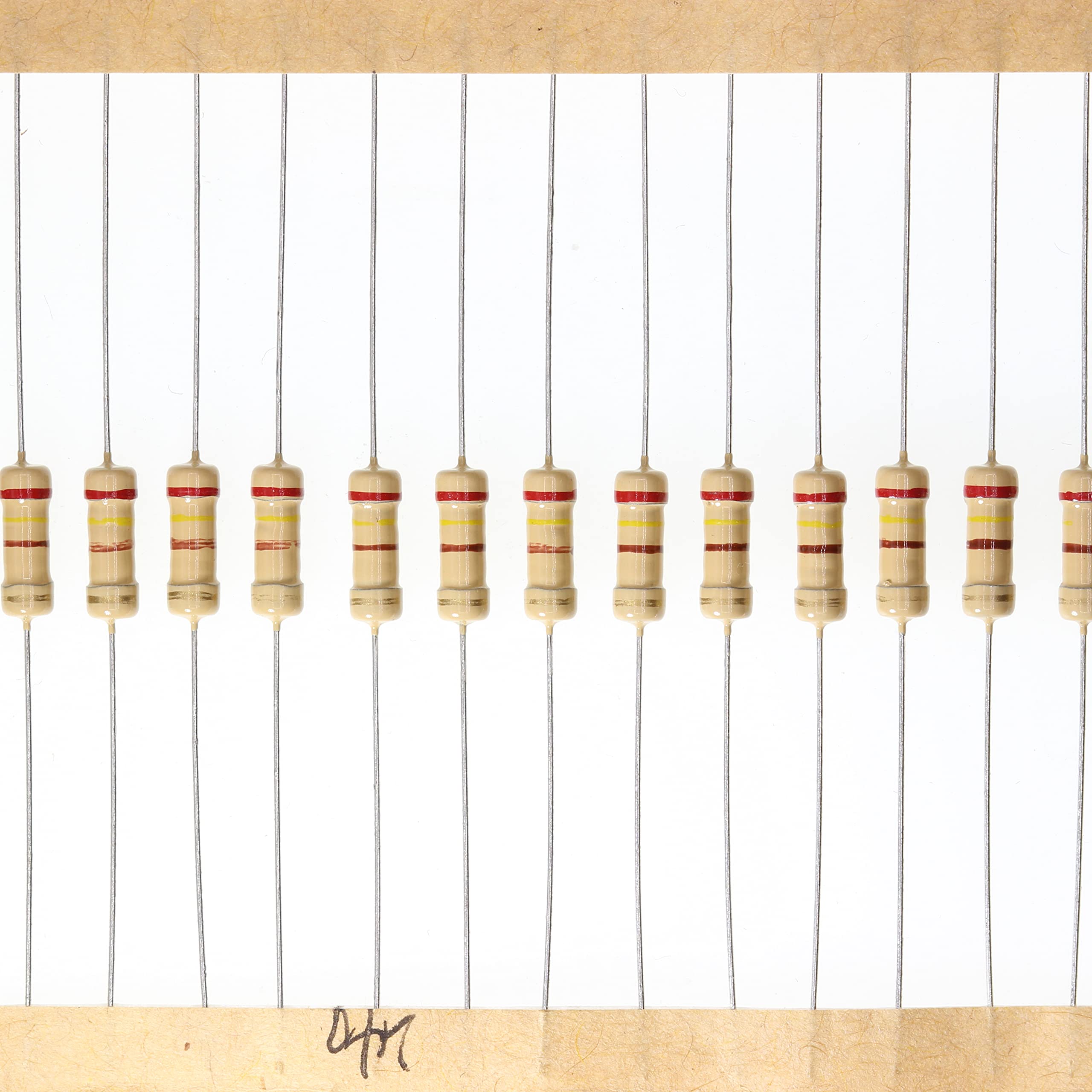 HUABAN 100 Pieces 0.5 Watts 1/2W 240R 240 Ohm 5% Carbon Film Resistor