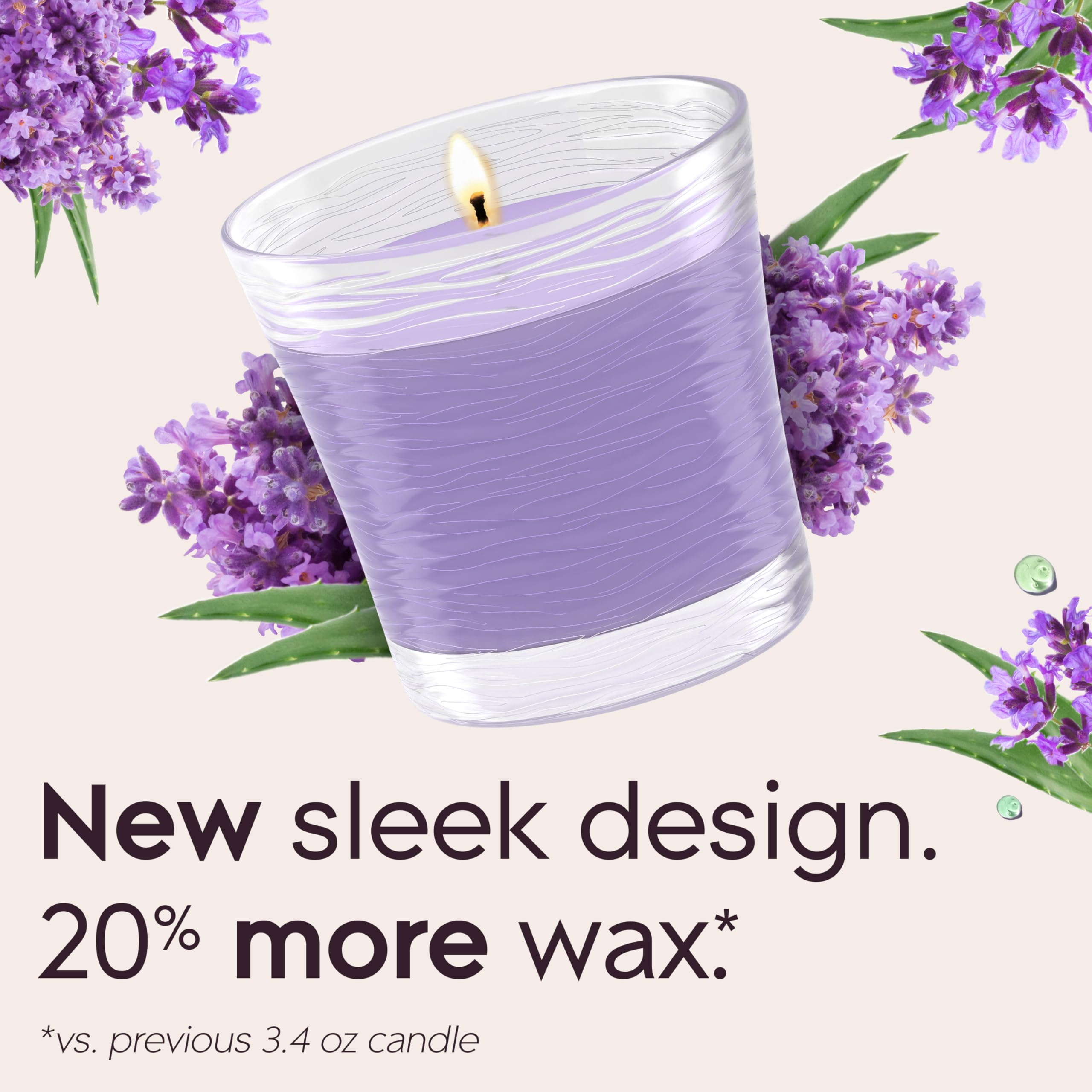 Glade 1-Wick Scented Candle Jar, Tranquil Lavender & Aloe, Air Freshener Infused with Essential Oils, 4.08 Oz
