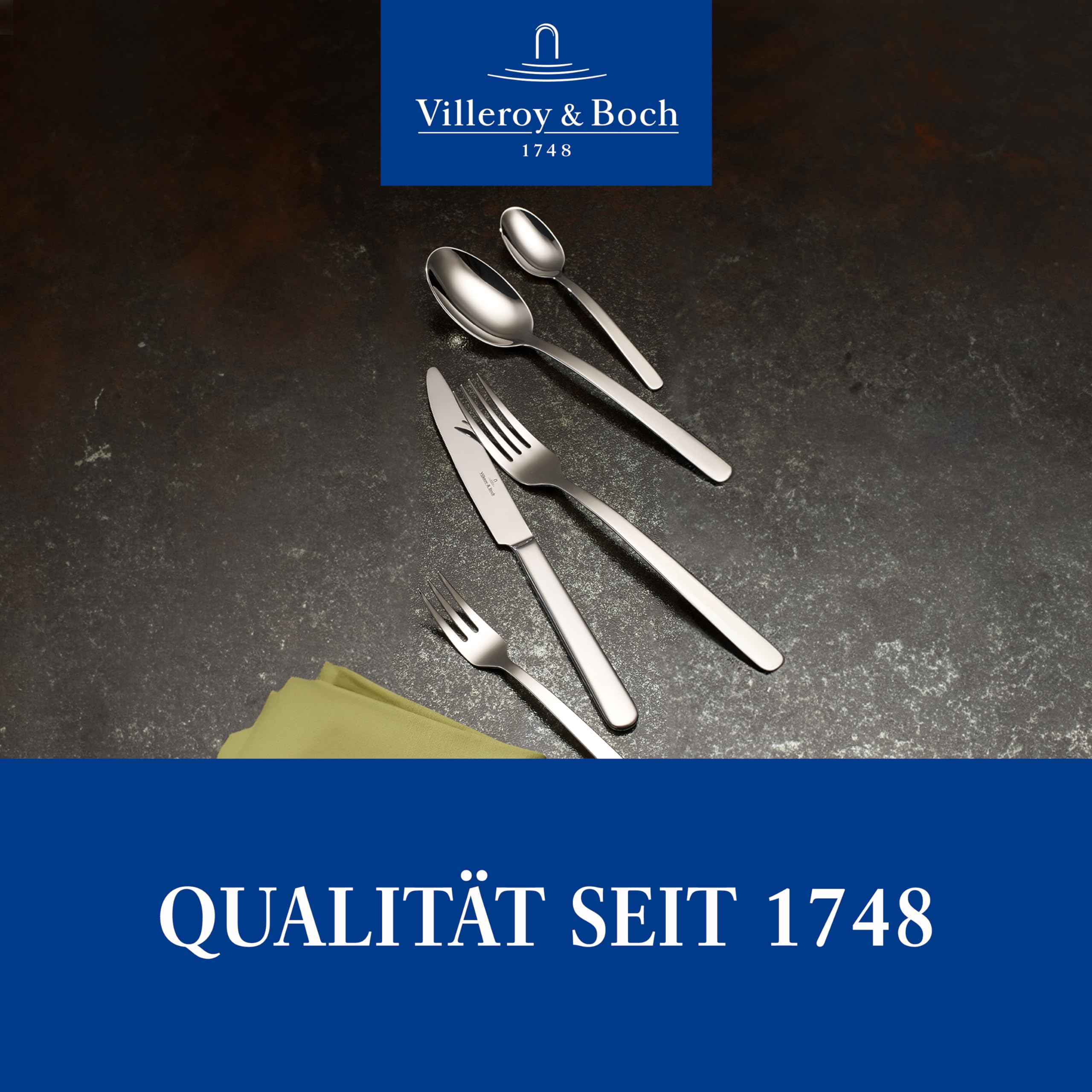 Villeroy & Boch - Louis Tafelbesteck 24 teilig für 6 Personen, Spülmaschinenfest, Rostfrei, Besteck Set, Essbesteck Set, Besteckset, Cutlery Set, Messer, Gabel, Löffel, Edelstahl