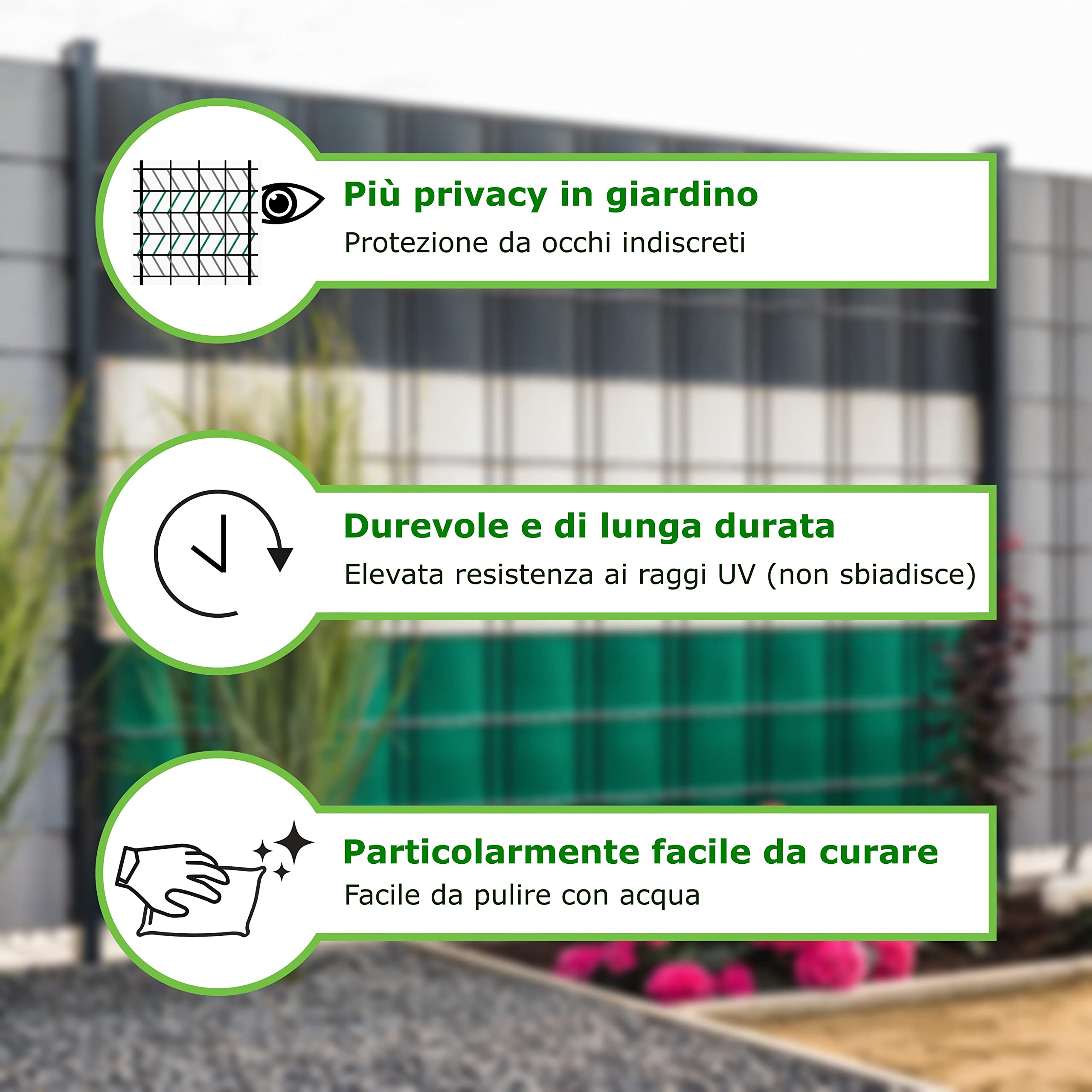 Workinghouse Telo Frangivista in PVC per Rete a Doppia Sbarra - 650g/m² 35m x 19cm - Schermo per la privacy della recinzione, Foglio di recinzione, Recinzione da giardino