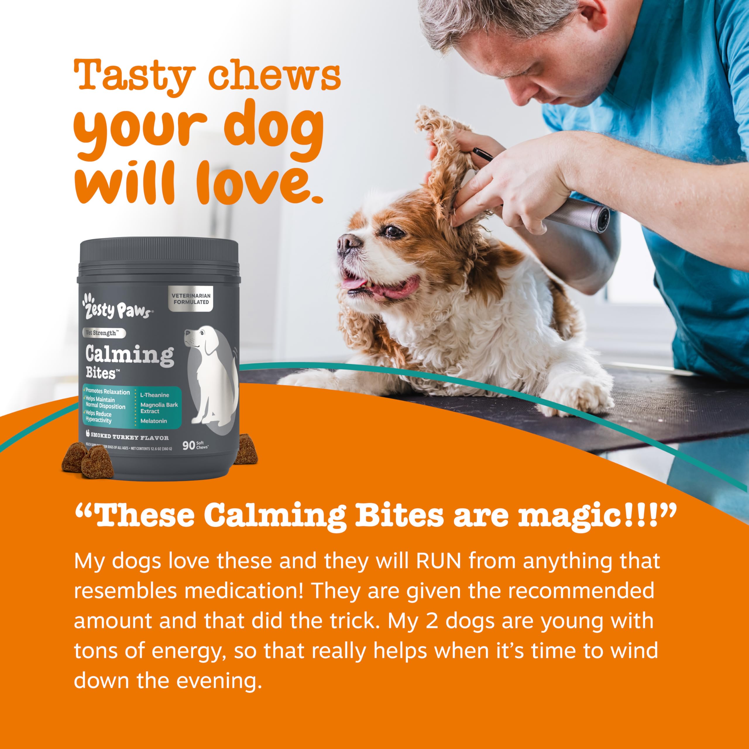 Amazon.com : Zesty Paws Vet Strength Calming Chews for Dogs - for