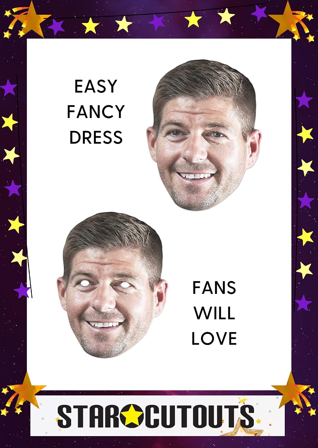 CM212 Fun Cardboard Face Mask of Steven Gerard l Great Talking Point, Fun for Events and Parties, Multicolour, ?27 x 32 x 0.7 cm - Image 4