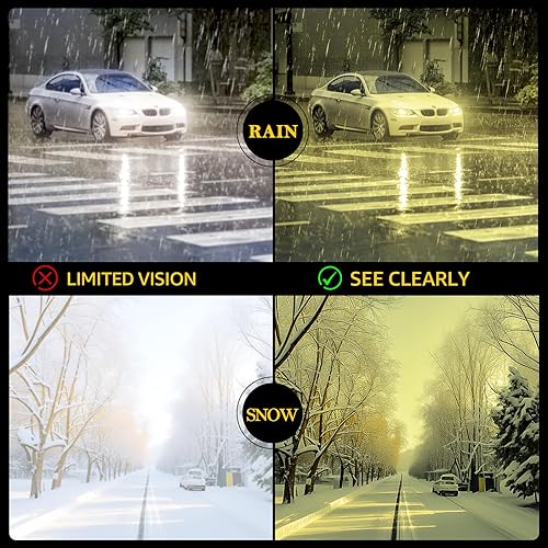 Miniatura 5 de TJUTR Night Vision Driving Glasses Fit Over Glasses for Men Women, Anti Glare Polarized Nighttime Eyewear Yellow Lens