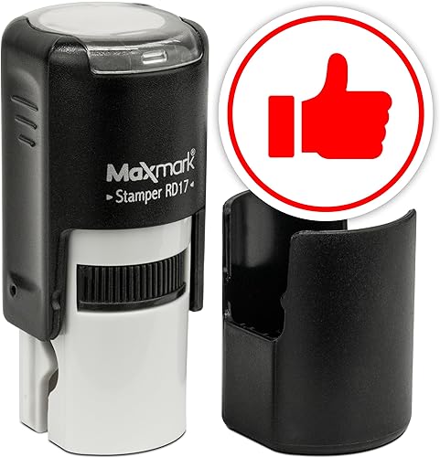 Miniatura 6 de MaxMark Sello de emoji redondo autoentintado - ojos rodantes - tinta rosa