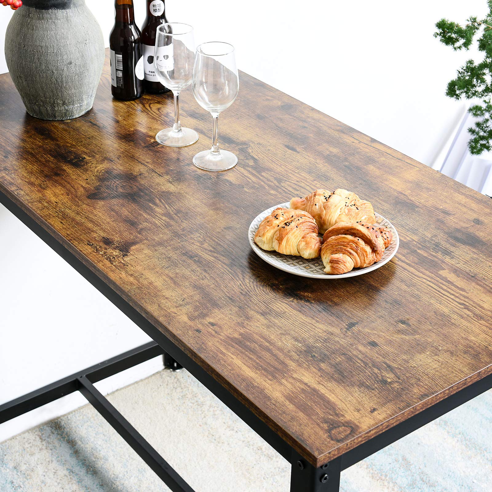 IBUYKE Bar Table Set 120 x 60 x 90.5 cm, Industrial Bar Table with 2